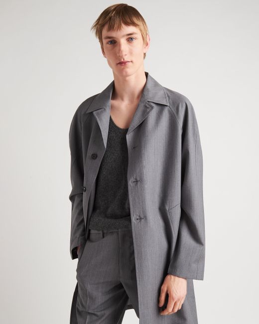 Prada Gray Wool And Mohair Coat for men