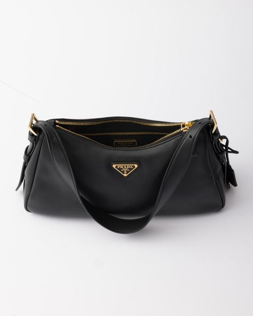 Prada Black Mittelgroße Aimée Schultertasche Aus Leder, Damen