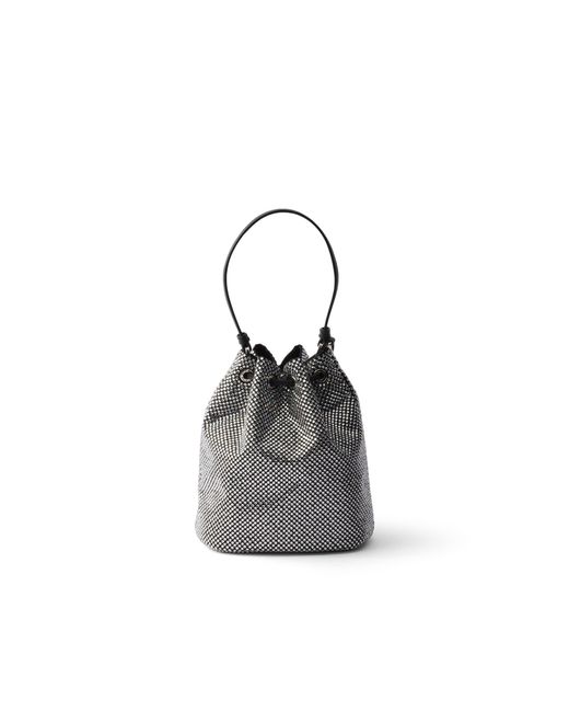 Prada White Mini-Studded Satin Bag