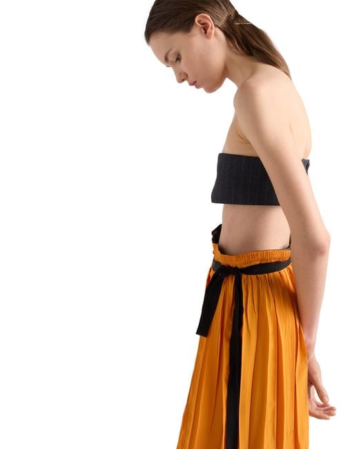 Prada Orange Technical Taffeta Patchwork Skirt