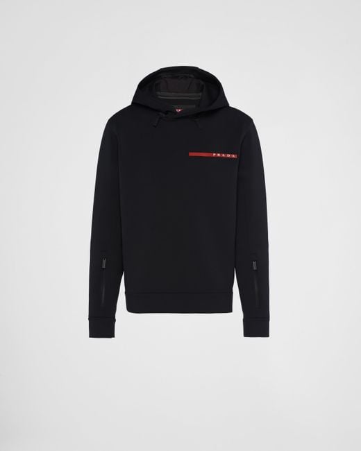 Prada Black Recycled Double Jersey Sweatshirt for men