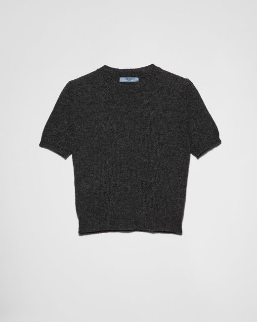 Prada Black Short-Sleeved Cashmere Sweater