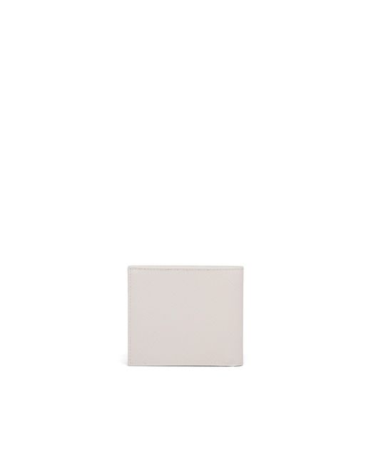 Prada White Saffiano Leather Wallet, Chalk for men