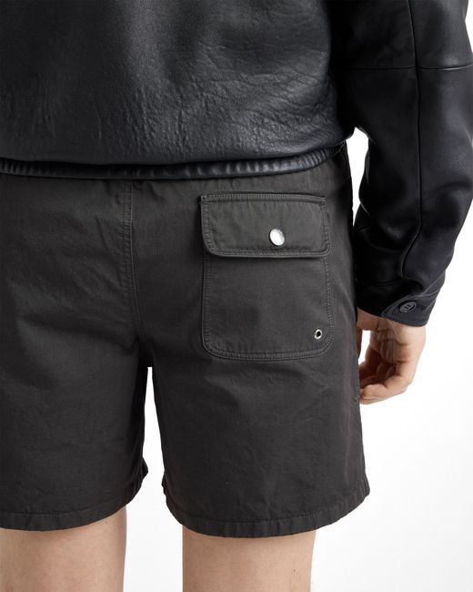 Prada Black Twill Swim Trunks, Asphalt for men