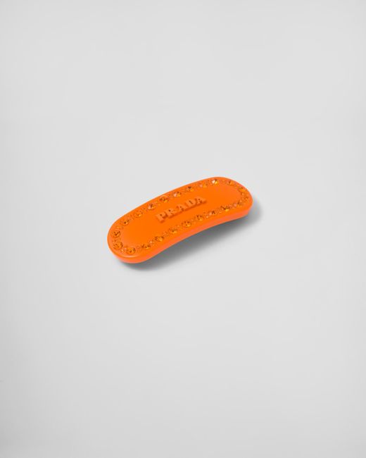 Prada Orange Plex Hair Clip