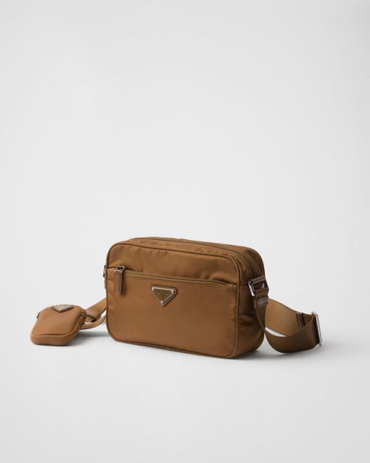 Prada Brown Schultertasche Aus Re-Nylon