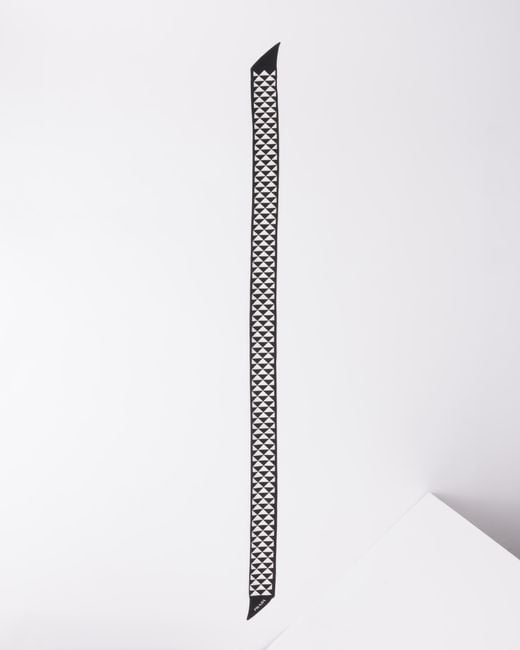 Prada White Printed Silk Scarf