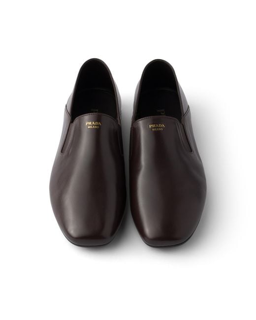 Prada White Leather Loafers for men