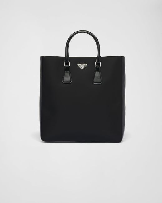 Prada Re nylon And Brushed Leather Tote Bag in Black for Men Lyst UK