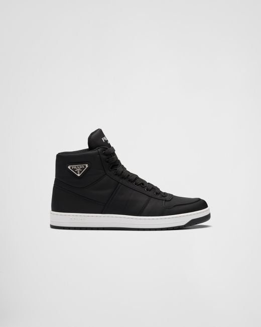 Sneakers Alte In Gabardine Re-nylon di Prada in Black da Uomo