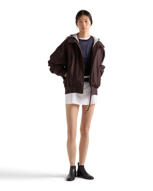 Prada Brown Hooded Rush Stitch Jacket, Ebony