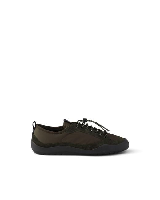 Prada Black Speedrock Re-Nylon And Suede Sneakers, Selva for men