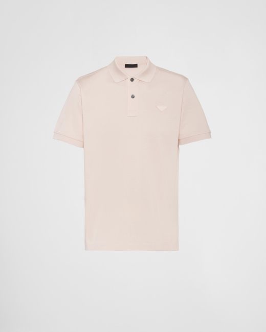 Prada Natural Piqué Polo Shirt for men