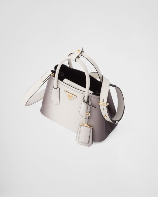 Prada Natural Double Mini Bag Aus Saffiano-Leder