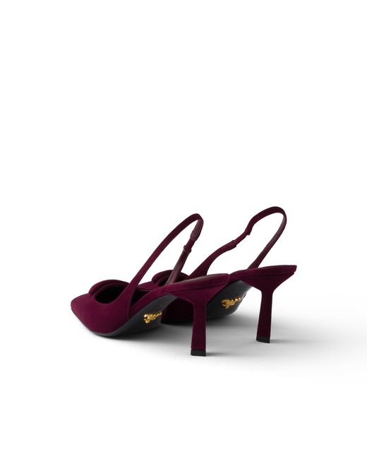 Prada Purple Suede Slingback Pumps