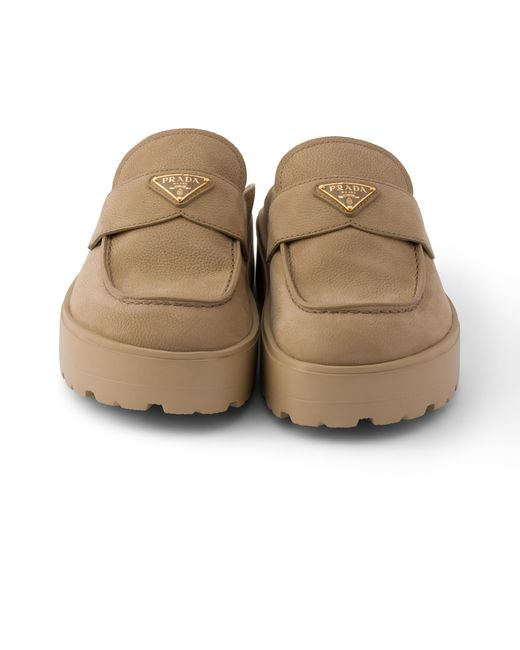 Prada Multicolor Nubuck Flatform Mules