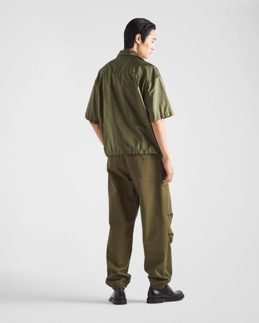 Prada Green Short-sleeve Light Re-nylon Shirt for men