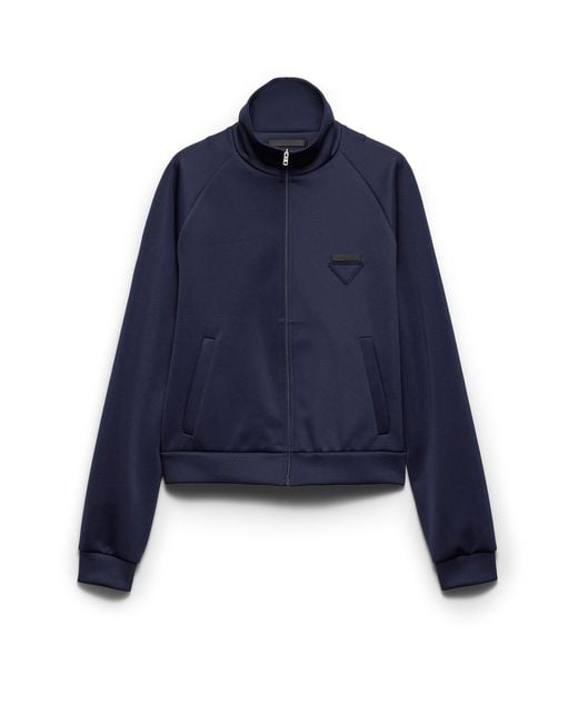 Prada Blue Zippered Technical Fabric Jacket for men