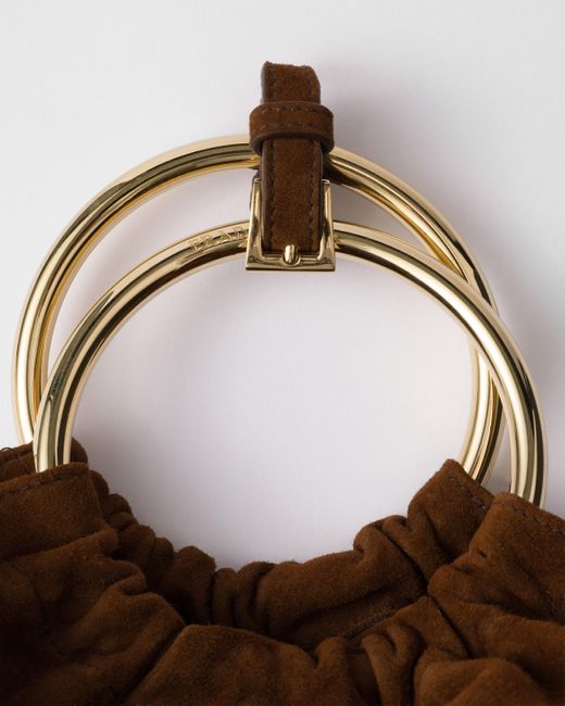 Prada Suede Mini-Bag in Brown | Lyst
