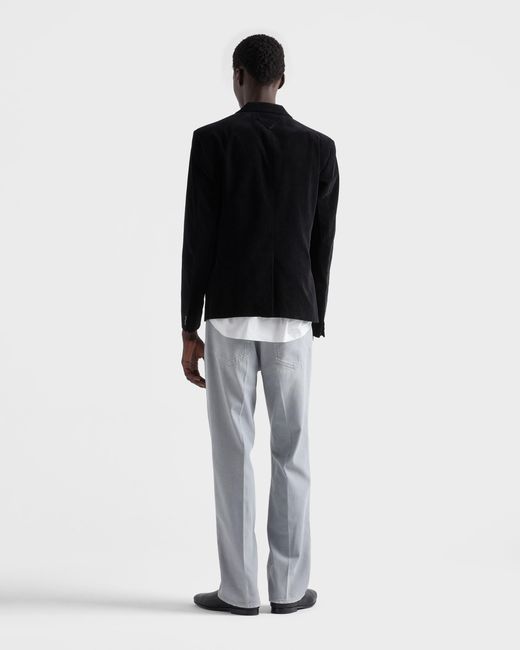 Jean Cinq Poches En Denim Délavé Prada pour homme en coloris Gray