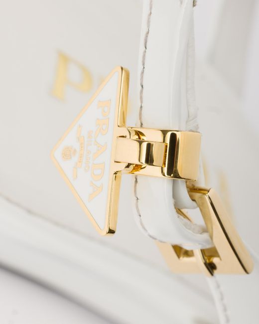 Prada White Patent Leather Sandals