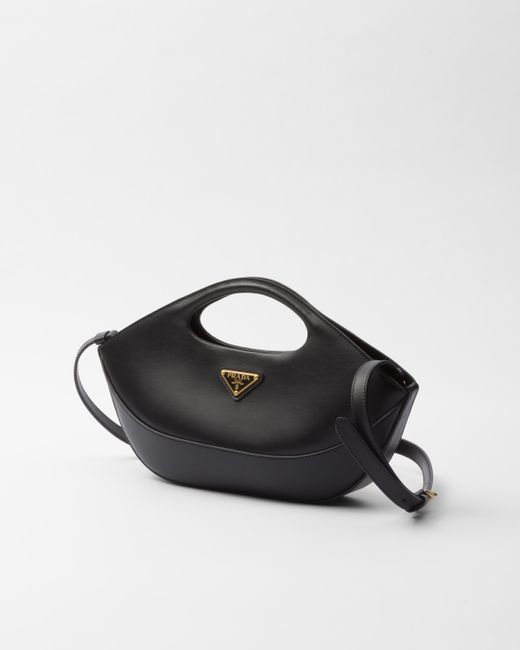 Prada Black Mittelgroße Handtasche Aus Leder