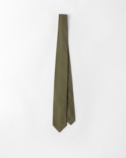 Prada White Silk Tie for men