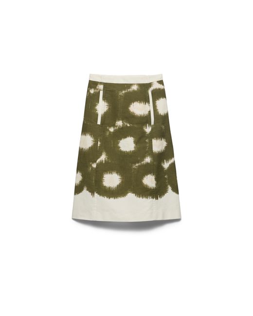 Prada Green Printed Canvas Skirt