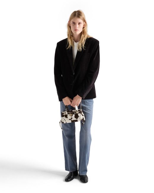 Prada Natural Bonnie Mini Printed Leather Handbag