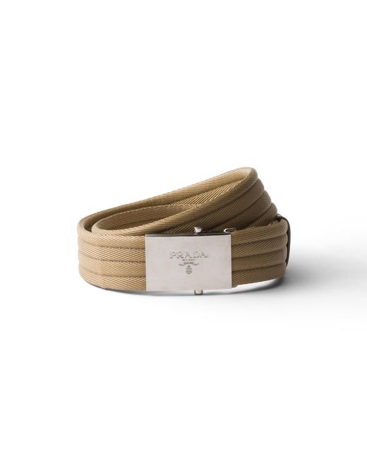 Prada Multicolor Fabric Belt, Camel for men