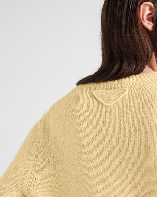 Prada Natural Wool And Cashmere Crew-Neck Sweater