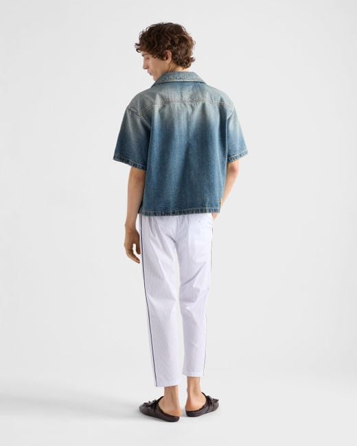 Camicia Bowling di Prada in Blue da Uomo