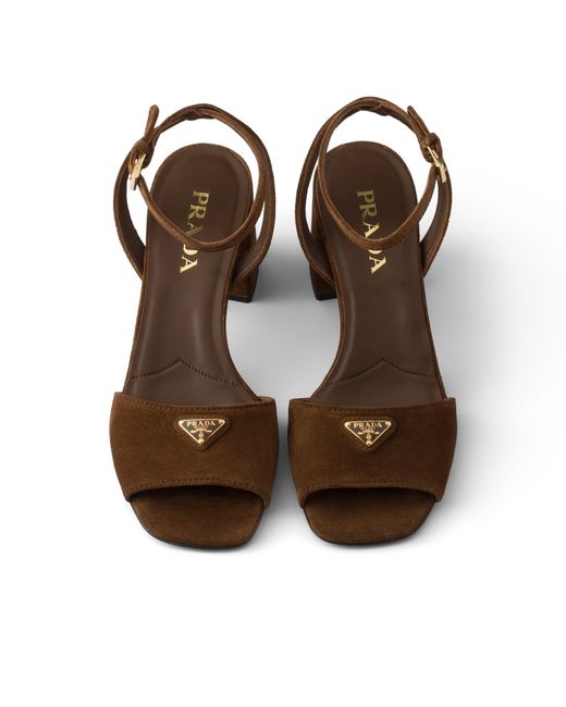 Prada Brown Suede Sandals