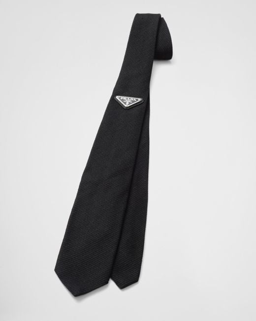 Prada Krawatte Aus Seide in White für Herren