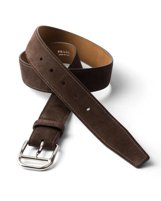Prada Brown Suede Belt Strap for men