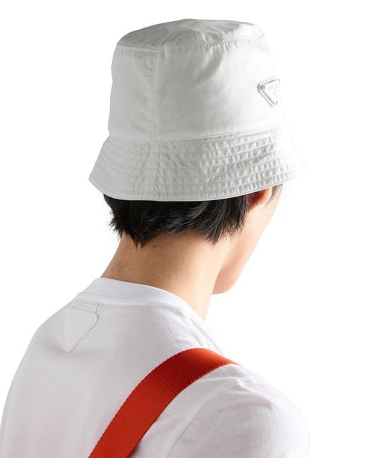 Prada White Foldable Re-Nylon Bucket Hat