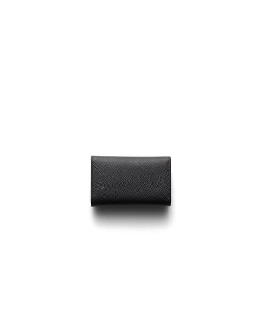 Prada White Saffiano Leather Key Case