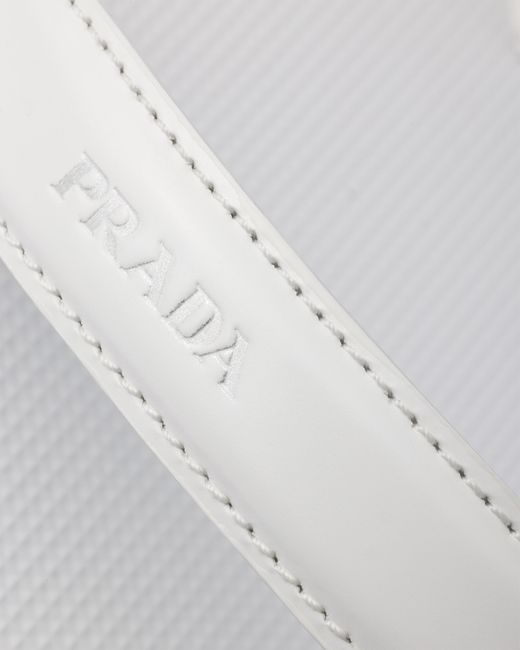 Prada White Brushed Leather Flip-Flops, Size 5 for men