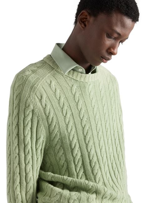 Prada Green Stretch Cotton Shirt for men