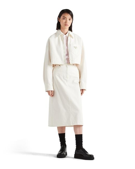 Prada White Denim Blouson Jacket