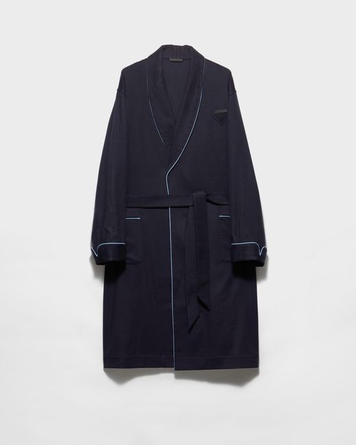 Cashmere Robe Blue Prada Cashmere Robe in Blue for Men | Lyst UK