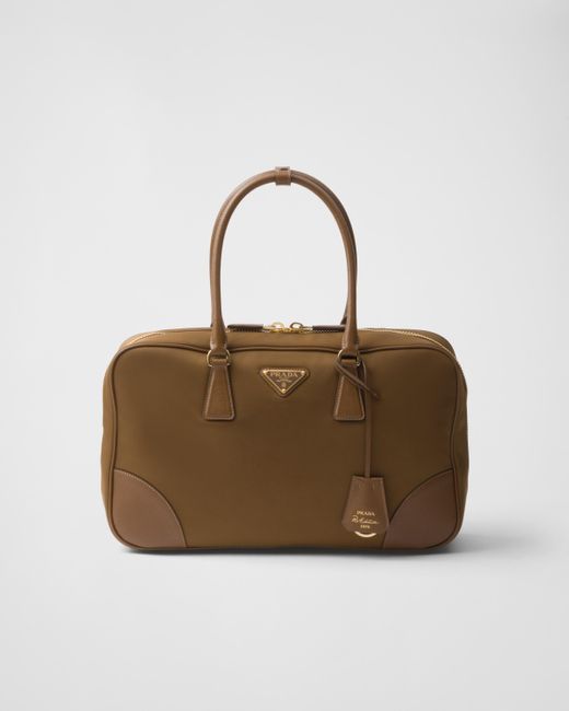 Prada Brown Re-edition 1978 Large Re-nylon And Saffiano Leather Two-handle Bag