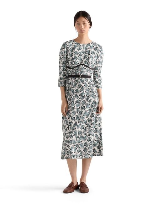 Prada Gray Printed Pongé Dress