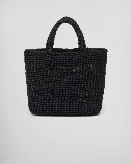 Prada Black Small Crochet Tote Bag