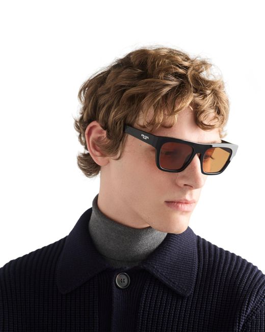Prada Natural Sunglasses With Logo for men