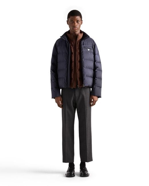 Prada Blue Medium-Weight Re-Nylon Down Jacket for men