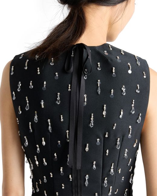 Prada Black Embroidered Scuba Dress