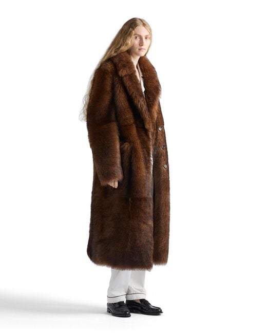 Prada Brown Shearling Coat
