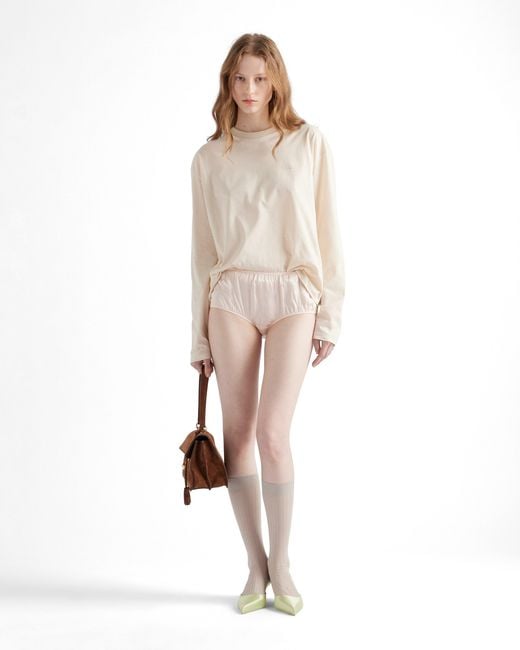 Prada White Vintage-Look Satin Briefs