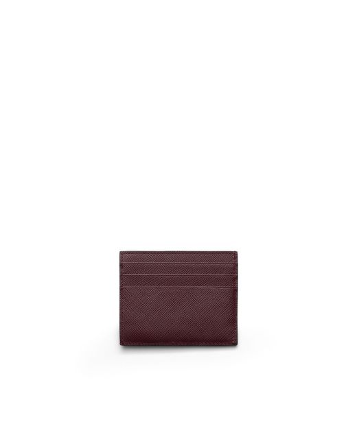 Prada Purple Saffiano Leather Card Holder for men